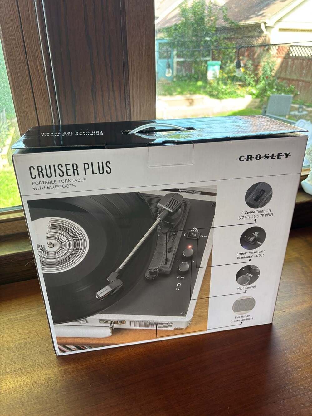 Bucks Branded Crosley Cruiser Plus Portable 3-Speed Turntable, Bluetooth In/Out